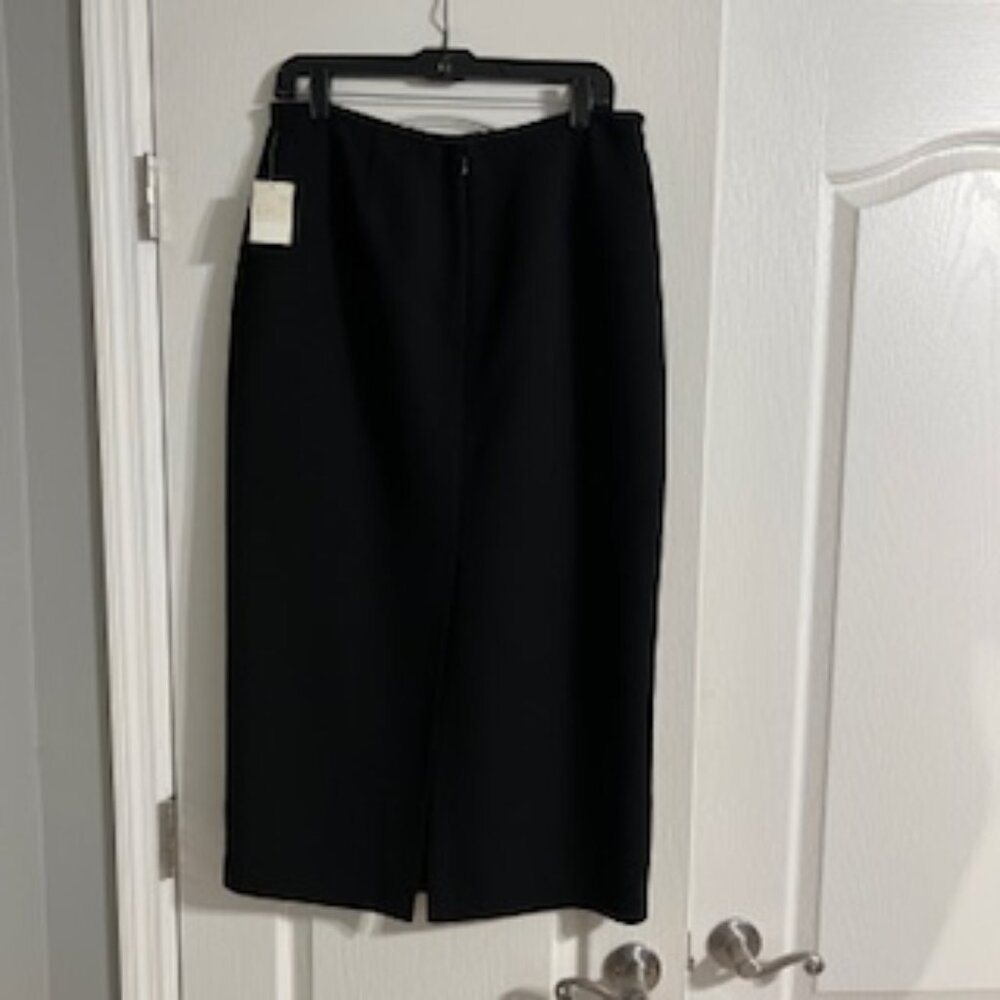 Liz Claiborne Women's Maxi Black Skirt Lined With Slit In Back 12 NWT - Picture 14 of 14